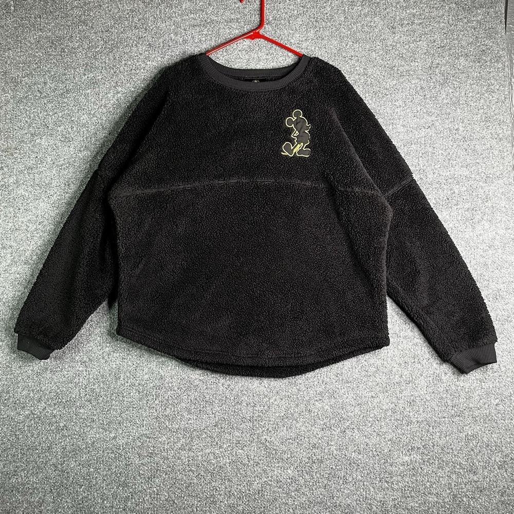 Disney Gold Collection Spirit Jersey‎ Adult Large Black Fleece Mickey Mouse